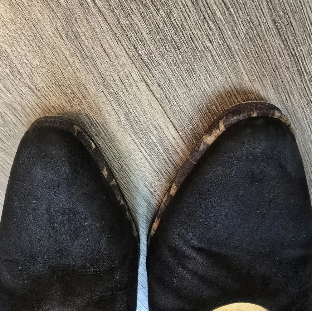 Vintage Mondi Suede Pumps Animal Print & Black Size 8 Made In Italy